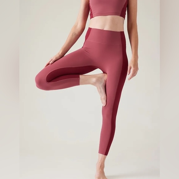 Athleta Pants - Athleta Transcend Colorblock Tight 7/8 Length Size M